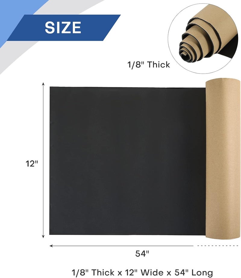 MYFULLY Sponge Neoprene Roll with Adhesive, Waterproof Foam Rubber Sheet Cut to Multiple Dimensions and Lengths for Shock Pad, Gaskets, DIY, Crafts (1/8" Thick x12 Wide x 54" Long) - Image 2